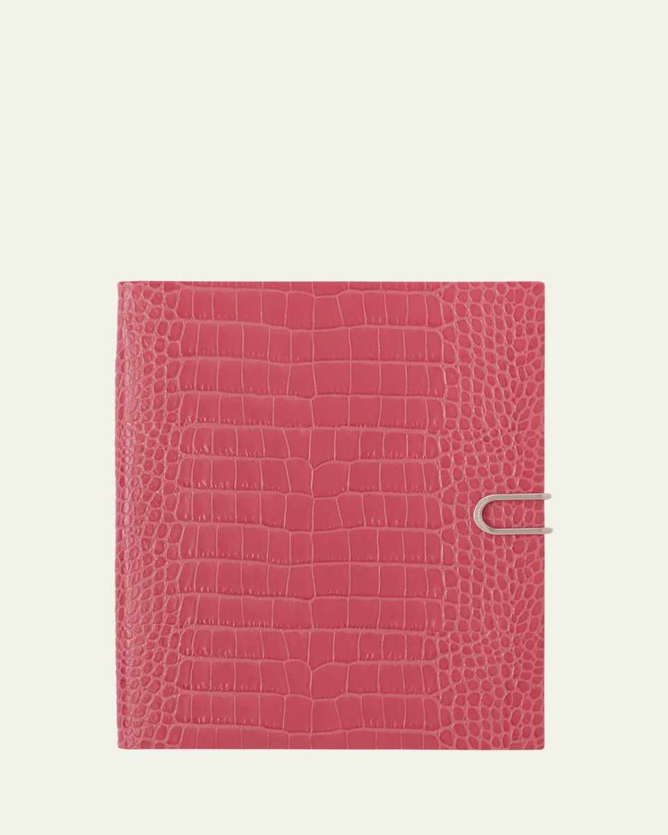 Portobello 2026 Weekly Vertical Agenda in Mara Croc-Embossed Leather